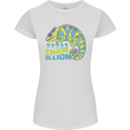 Comma Chameleon Funny Lizard Womens Petite Cut T-Shirt White