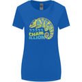 Comma Chameleon Funny Lizard Womens Wider Cut T-Shirt Royal Blue