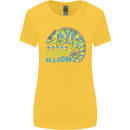Comma Chameleon Funny Lizard Womens Wider Cut T-Shirt Yellow