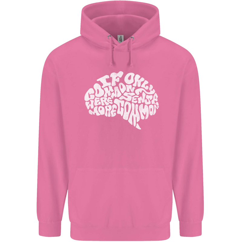 Common Sense Brain Funny Sarcasm Slogan Childrens Kids Hoodie Azalea