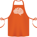 Common Sense Brain Funny Sarcasm Slogan Cotton Apron 100% Organic Orange
