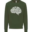 Common Sense Brain Funny Sarcasm Slogan Kids Sweatshirt Jumper Forest Green