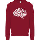 Common Sense Brain Funny Sarcasm Slogan Kids Sweatshirt Jumper Red