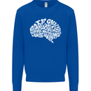 Common Sense Brain Funny Sarcasm Slogan Kids Sweatshirt Jumper Royal Blue