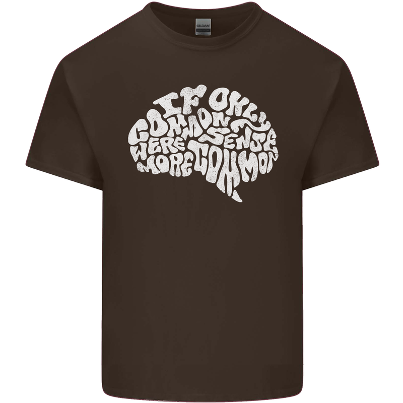 Common Sense Brain Funny Sarcasm Slogan Kids T-Shirt Childrens Chocolate