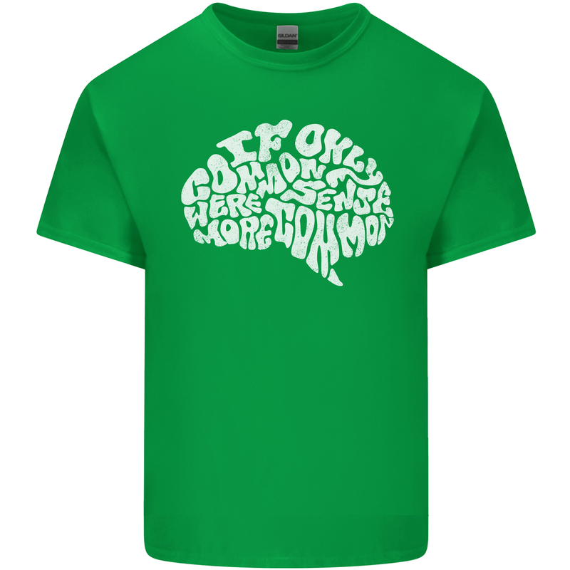 Common Sense Brain Funny Sarcasm Slogan Kids T-Shirt Childrens Irish Green