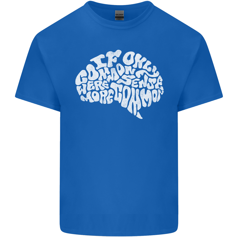 Common Sense Brain Funny Sarcasm Slogan Kids T-Shirt Childrens Royal Blue