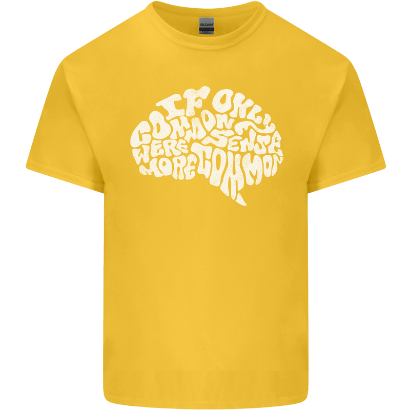 Common Sense Brain Funny Sarcasm Slogan Kids T-Shirt Childrens Yellow