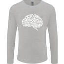 Common Sense Brain Funny Sarcasm Slogan Mens Long Sleeve T-Shirt Sports Grey