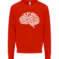 Common Sense Brain Funny Sarcasm Slogan Mens Sweatshirt Jumper Bright Red