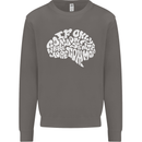 Common Sense Brain Funny Sarcasm Slogan Mens Sweatshirt Jumper Charcoal