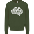 Common Sense Brain Funny Sarcasm Slogan Mens Sweatshirt Jumper Forest Green
