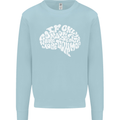 Common Sense Brain Funny Sarcasm Slogan Mens Sweatshirt Jumper Light Blue
