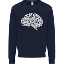 Common Sense Brain Funny Sarcasm Slogan Mens Sweatshirt Jumper Navy Blue