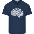 Common Sense Brain Funny Sarcasm Slogan Mens V-Neck Cotton T-Shirt Navy Blue