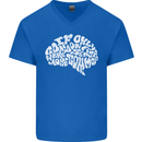 Common Sense Brain Funny Sarcasm Slogan Mens V-Neck Cotton T-Shirt Royal Blue