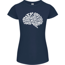 Common Sense Brain Funny Sarcasm Slogan Womens Petite Cut T-Shirt Navy Blue