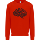 Common Sense Funny Sarcasm Brain Slogan Kids Sweatshirt Jumper Bright Red