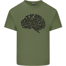 Common Sense Funny Sarcasm Brain Slogan Mens Cotton T-Shirt Tee Top Military Green
