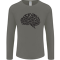 Common Sense Funny Sarcasm Brain Slogan Mens Long Sleeve T-Shirt Charcoal