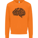 Common Sense Funny Sarcasm Brain Slogan Mens Sweatshirt Jumper Orange