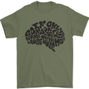Common Sense Funny Sarcasm Brain Slogan Mens T-Shirt Cotton Gildan Military Green