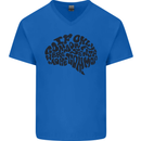 Common Sense Funny Sarcasm Brain Slogan Mens V-Neck Cotton T-Shirt Royal Blue