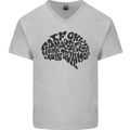 Common Sense Funny Sarcasm Brain Slogan Mens V-Neck Cotton T-Shirt Sports Grey