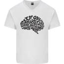 Common Sense Funny Sarcasm Brain Slogan Mens V-Neck Cotton T-Shirt White