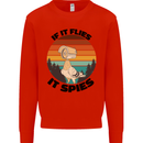 Conspiracy Theory If Flies it Spies Birds Funny Kids Sweatshirt Jumper Bright Red