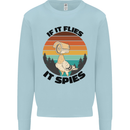 Conspiracy Theory If Flies it Spies Birds Funny Kids Sweatshirt Jumper Light Blue