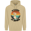 Conspiracy Theory If Flies it Spies Birds Funny Mens 80% Cotton Hoodie Sand