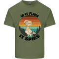 Conspiracy Theory If Flies it Spies Birds Funny Mens Cotton T-Shirt Tee Top Military Green