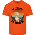 Conspiracy Theory If Flies it Spies Birds Funny Mens Cotton T-Shirt Tee Top Orange