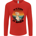 Conspiracy Theory If Flies it Spies Birds Funny Mens Long Sleeve T-Shirt Red