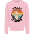 Conspiracy Theory If Flies it Spies Birds Funny Mens Sweatshirt Jumper Light Pink