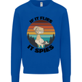 Conspiracy Theory If Flies it Spies Birds Funny Mens Sweatshirt Jumper Royal Blue