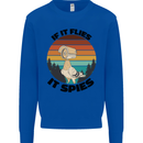 Conspiracy Theory If Flies it Spies Birds Funny Mens Sweatshirt Jumper Royal Blue