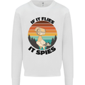 Conspiracy Theory If Flies it Spies Birds Funny Mens Sweatshirt Jumper White