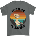 Conspiracy Theory If Flies it Spies Birds Funny Mens T-Shirt 100% Cotton Charcoal