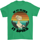 Conspiracy Theory If Flies it Spies Birds Funny Mens T-Shirt 100% Cotton Irish Green