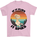 Conspiracy Theory If Flies it Spies Birds Funny Mens T-Shirt 100% Cotton Light Pink
