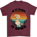 Conspiracy Theory If Flies it Spies Birds Funny Mens T-Shirt 100% Cotton Maroon