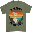 Conspiracy Theory If Flies it Spies Birds Funny Mens T-Shirt 100% Cotton Military Green