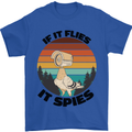 Conspiracy Theory If Flies it Spies Birds Funny Mens T-Shirt 100% Cotton Royal Blue