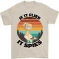 Conspiracy Theory If Flies it Spies Birds Funny Mens T-Shirt 100% Cotton Sand
