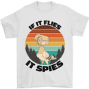 Conspiracy Theory If Flies it Spies Birds Funny Mens T-Shirt 100% Cotton White