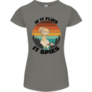 Conspiracy Theory If Flies it Spies Birds Funny Womens Petite Cut T-Shirt Charcoal
