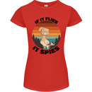 Conspiracy Theory If Flies it Spies Birds Funny Womens Petite Cut T-Shirt Red