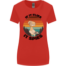 Conspiracy Theory If Flies it Spies Birds Funny Womens Wider Cut T-Shirt Red